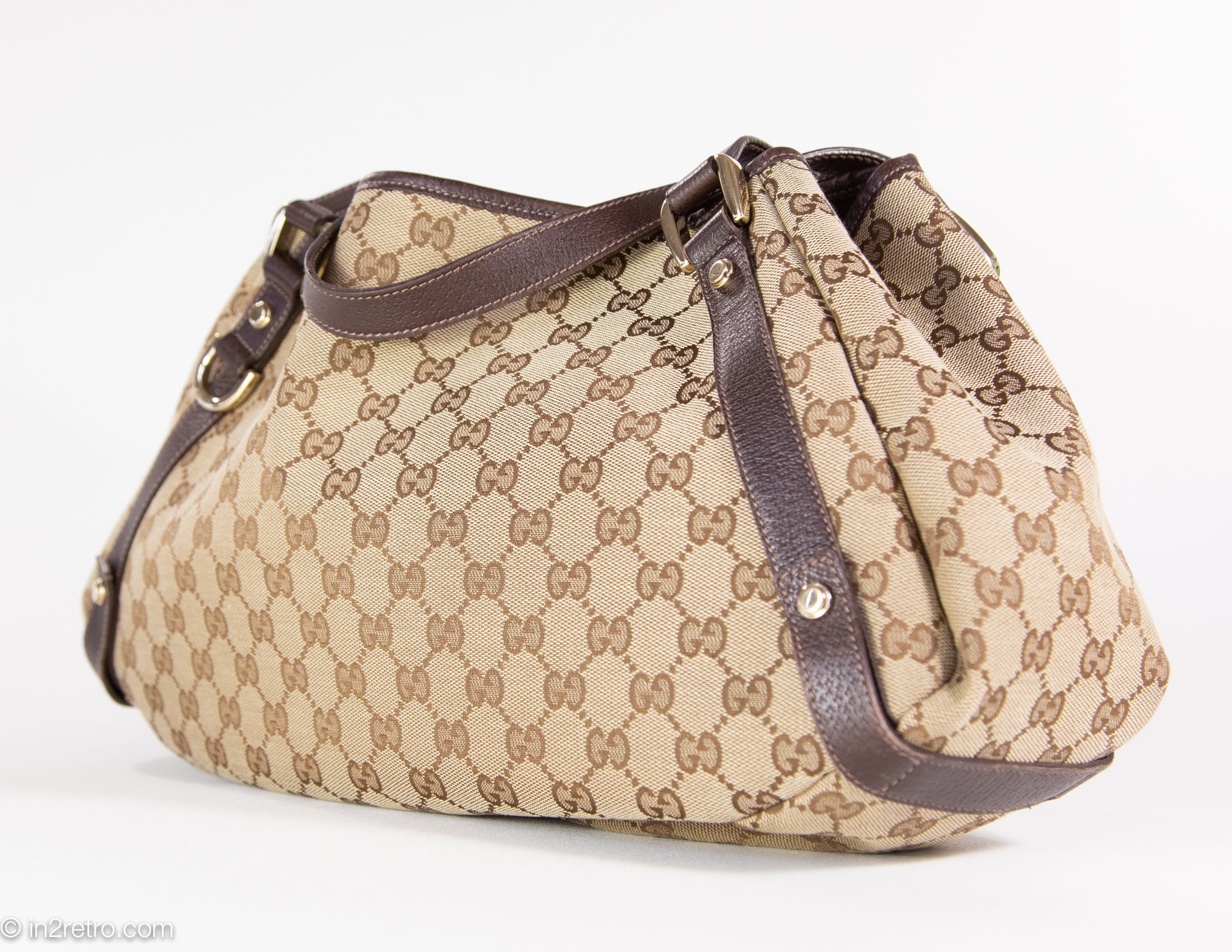 Gucci Bag Authentic Gucci Monogram Leather Hobo Shoulder Bag 