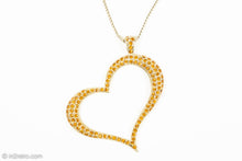 Load image into Gallery viewer, VINTAGE GOLD TONE OPEN HEART NECKLACE/PENDANT WITH SWAROVSKI CRYSTALS
