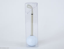 Load image into Gallery viewer, STANDING METAL GOLF CLUB WRITING PEN WITH LIFELIKE RESIN GOLF BALL HOLDER | ORIGINAL BOX

