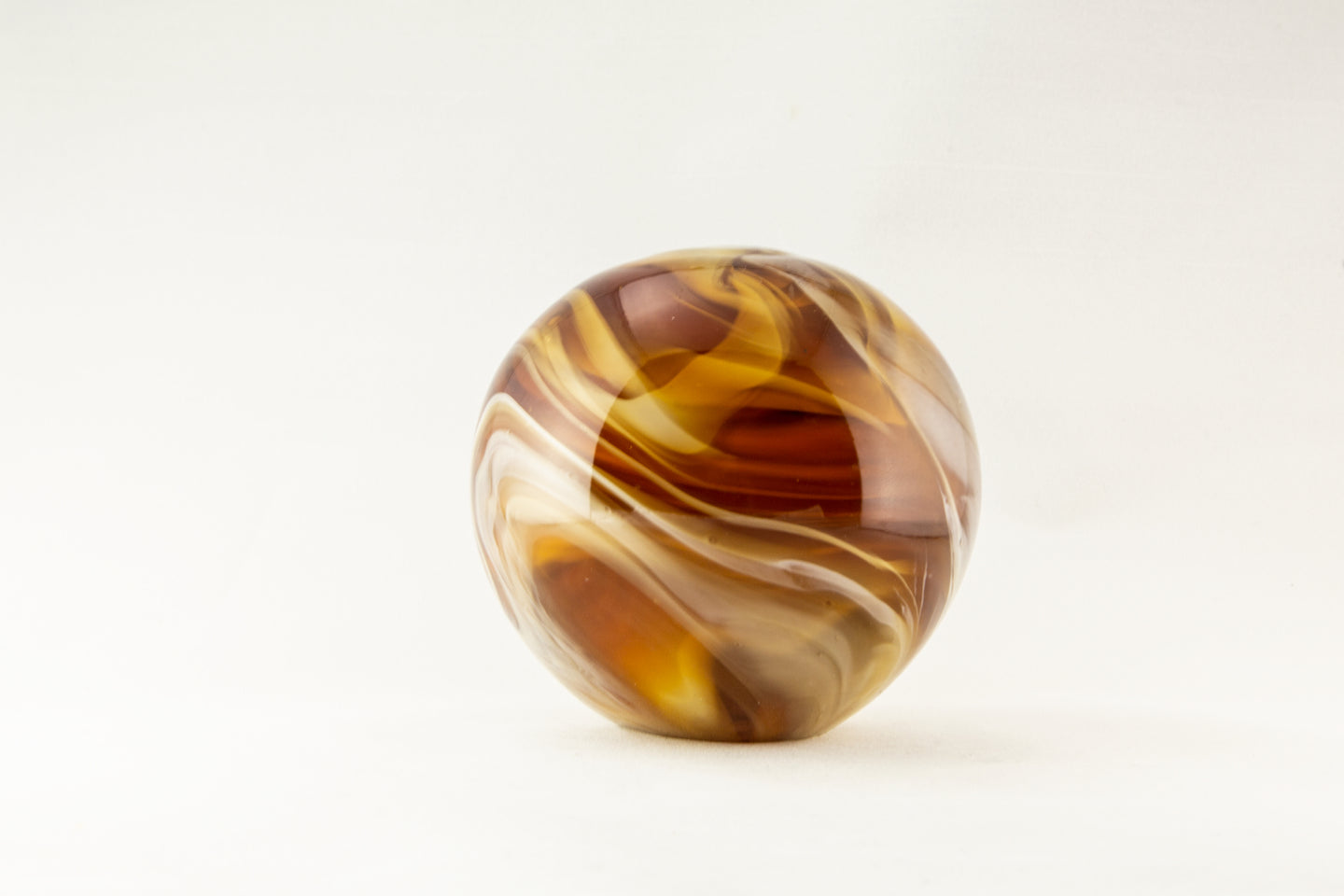 Wild Rose Blown Glass Heart Paperweight » Made In Michigan