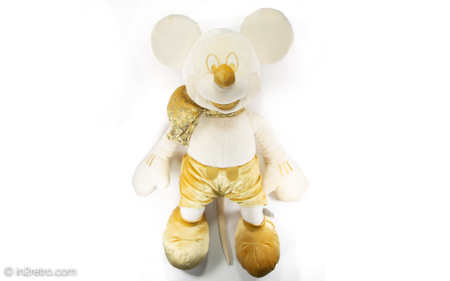 RARE DISNEY STORE EXCLUSIVE LARGE GOLD AND CREAM MICKEY MOUSE PLUSH TOY