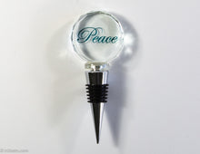 Load image into Gallery viewer, VINTAGE &quot;PEACE&quot; CRYSTAL WINE BOTTLE STOPPER CORK
