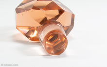Load image into Gallery viewer, LARGE CZECH ART DECO PINK GLASS FACETED PERFUME BOTTLE WITH STOPPER
