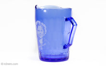 Load image into Gallery viewer, HAZEL ATLAS COBALT BLUE GLASS SHIRLEY TEMPLE MILK PITCHER | 1930s
