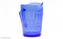 Load image into Gallery viewer, HAZEL ATLAS COBALT BLUE GLASS SHIRLEY TEMPLE MILK PITCHER | 1930s

