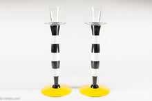 Load image into Gallery viewer, VINTAGE ORREFORS CELESTE BY ANNE NILSSON STRIPED CANDLESTICKS
