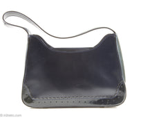 Load image into Gallery viewer, VINTAGE TIFFANY &amp; FRED DARK BLUE LEATHER AND PATENT ACCENTS HANDBAG - MADE IN FRANCE
