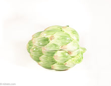 Load image into Gallery viewer, CERAMIC ARTICHOKE SHAPED SERVING BOWL WITH LID AND SPOON
