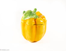 Load image into Gallery viewer, CERAMIC YELLOW PEPPER SHAPED SERVING BOWL WITH LID AND SPOON
