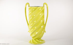 RARE VINTAGE RED WING CHARTREUSE VASE MID CENTURY 1940s-1950s