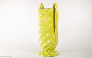 RARE VINTAGE RED WING CHARTREUSE VASE MID CENTURY 1940s-1950s